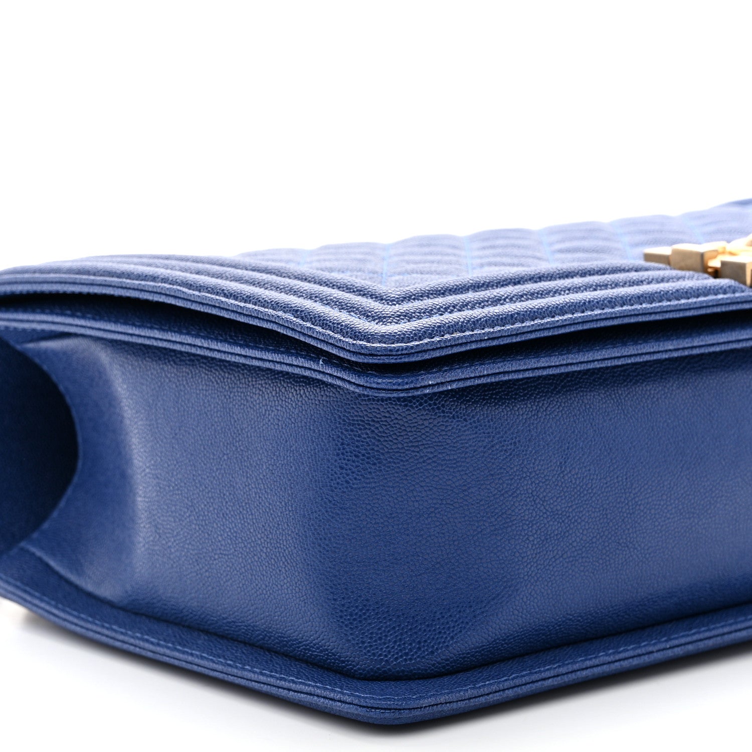 Chanel Caviar Quilted New Medium Boy Flap Dark Navy Blue 9 of 11