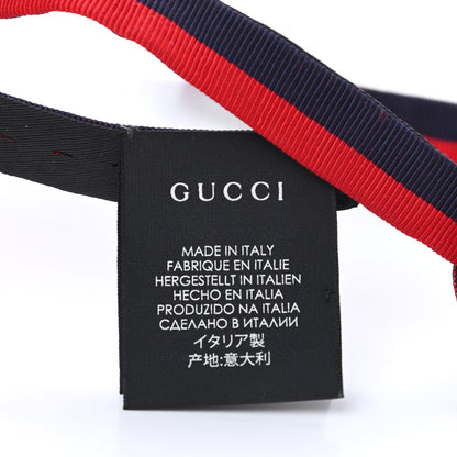 Gucci Grosgrain Web Feline Neck Bow Blue Red 5 of 5