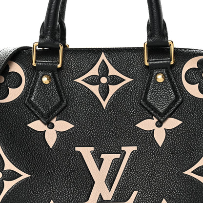 Louis Vuitton Empreinte Monogram Giant Speedy Bandouliere 25 Black Beige 7 of 10