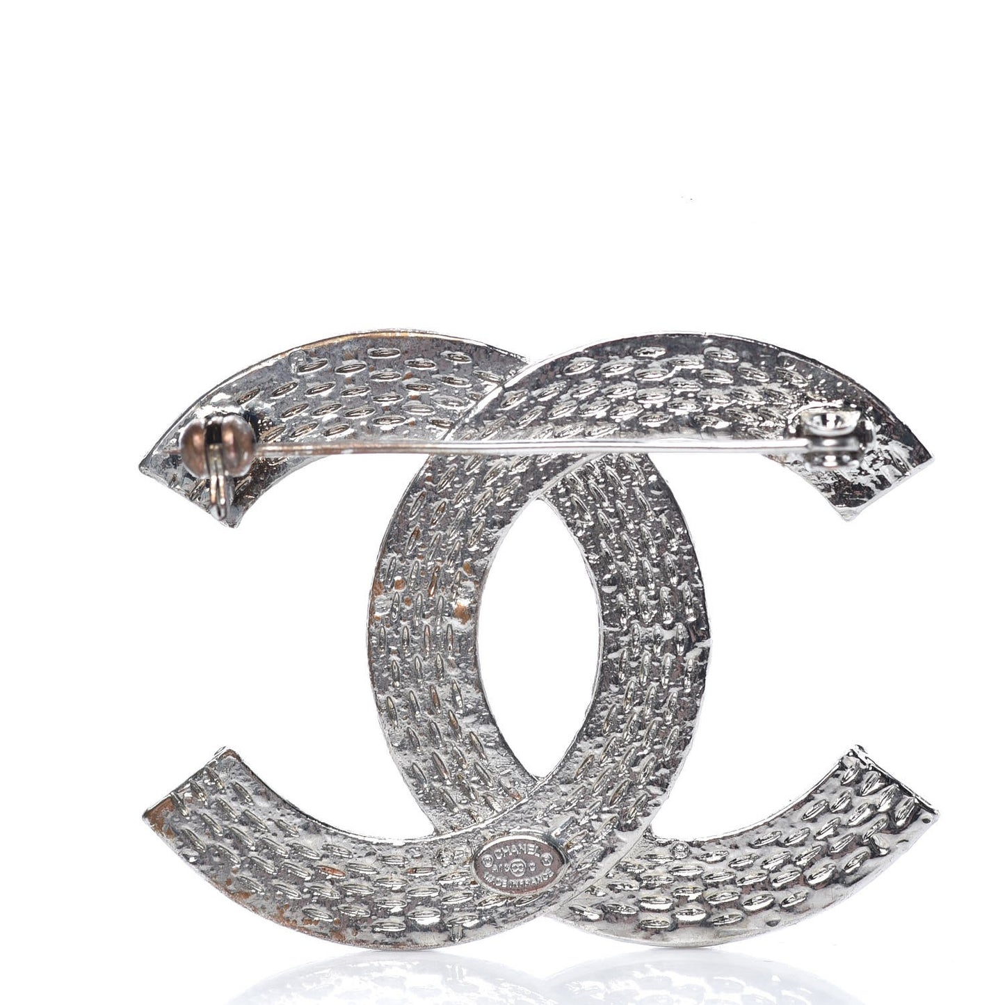 Swarovski Crystal CC Brooch Silver