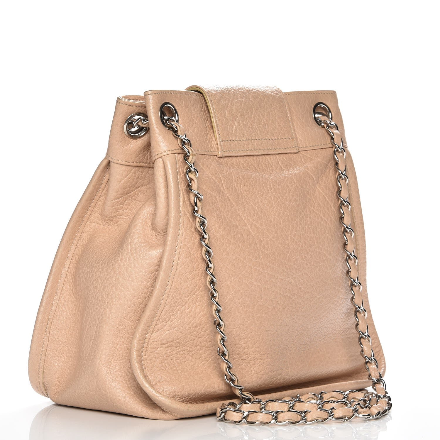 Chanel Grained Calfskin Mademoiselle Accordion Flap Beige 3 of 7