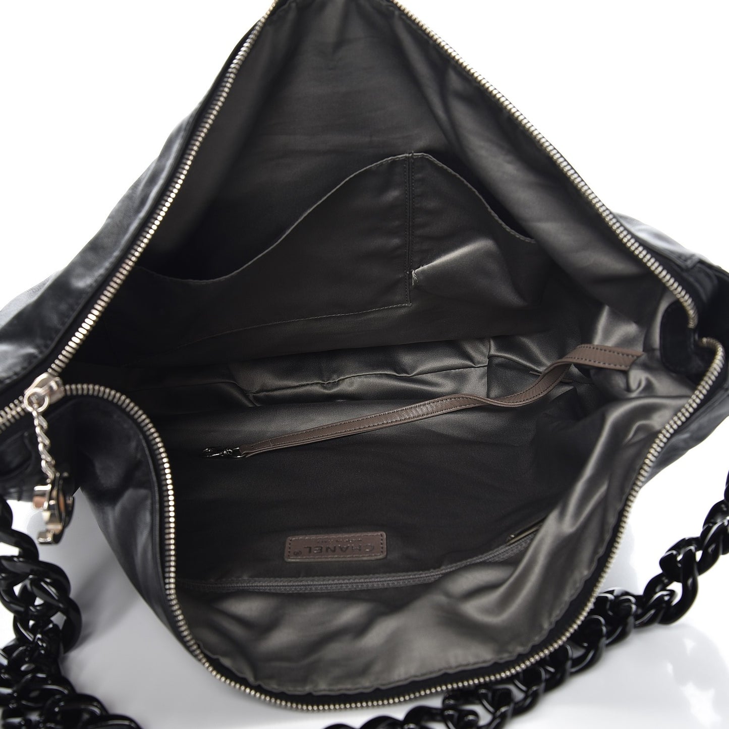 Calfskin Modern Chain Hobo Black