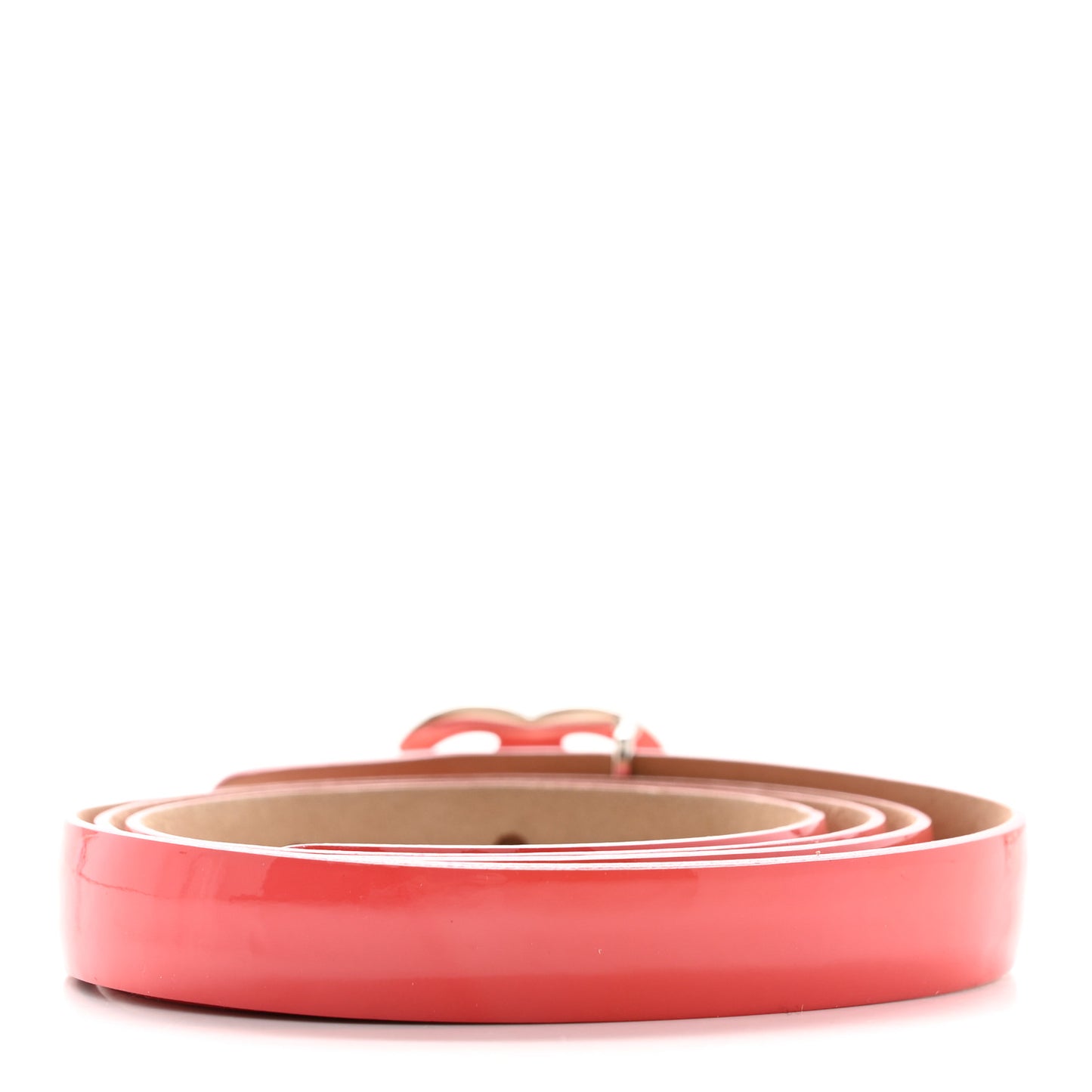 Patent Calfskin CC Logo Skinny Belt 75/30 Pink