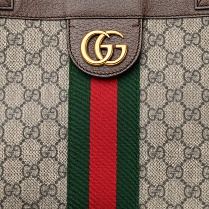 Gucci GG Supreme Monogram Web Ophidia Tote Brown 8 of 11
