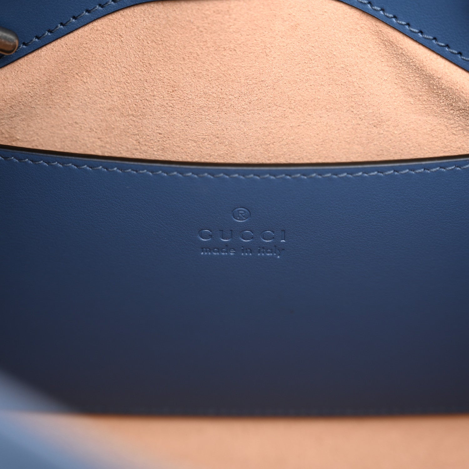 Gucci Calfskin Matelasse Aria Small GG Marmont Shoulder Tote Clear Blue 6 of 14