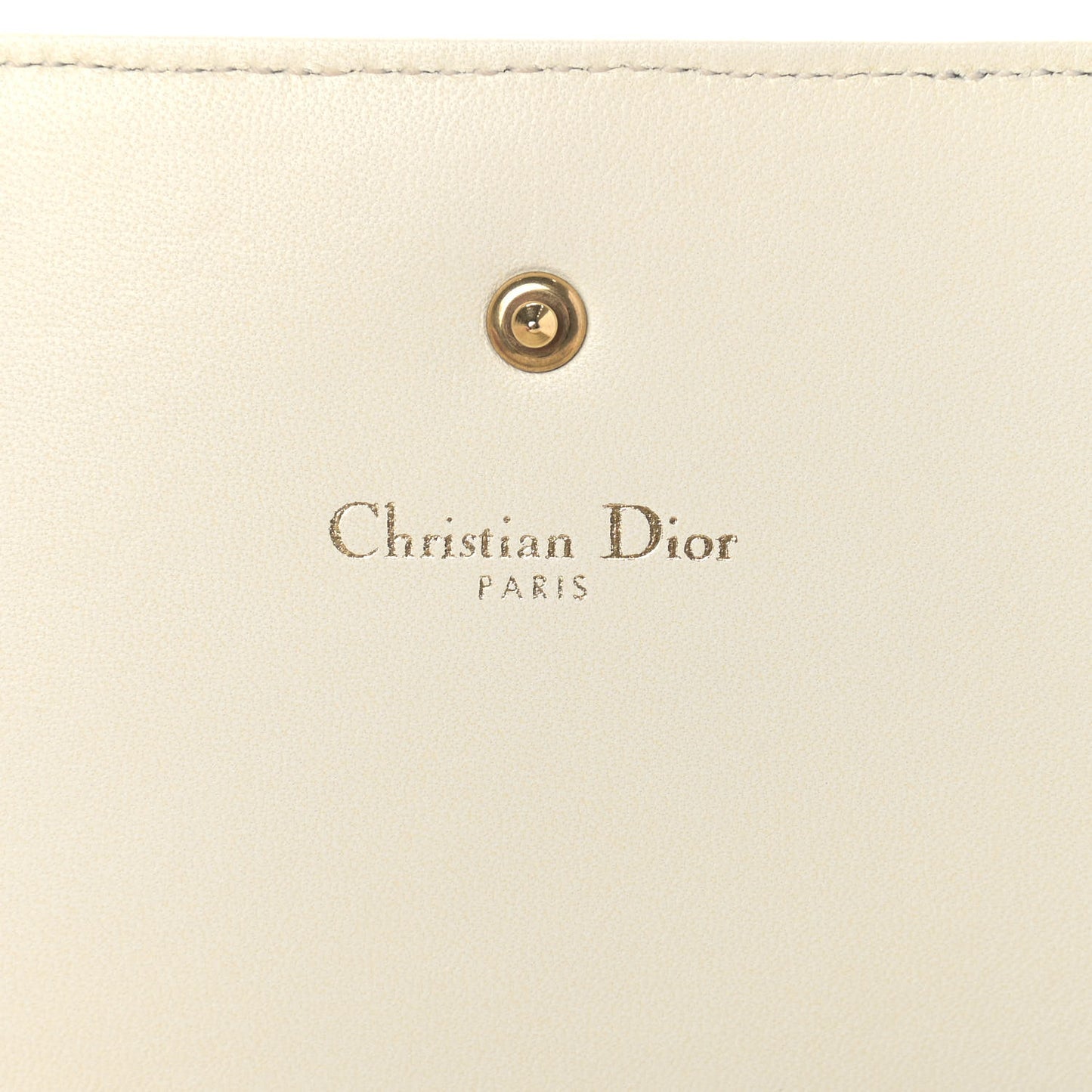 Calfskin Studded Diorama Croisiere Chain Wallet White