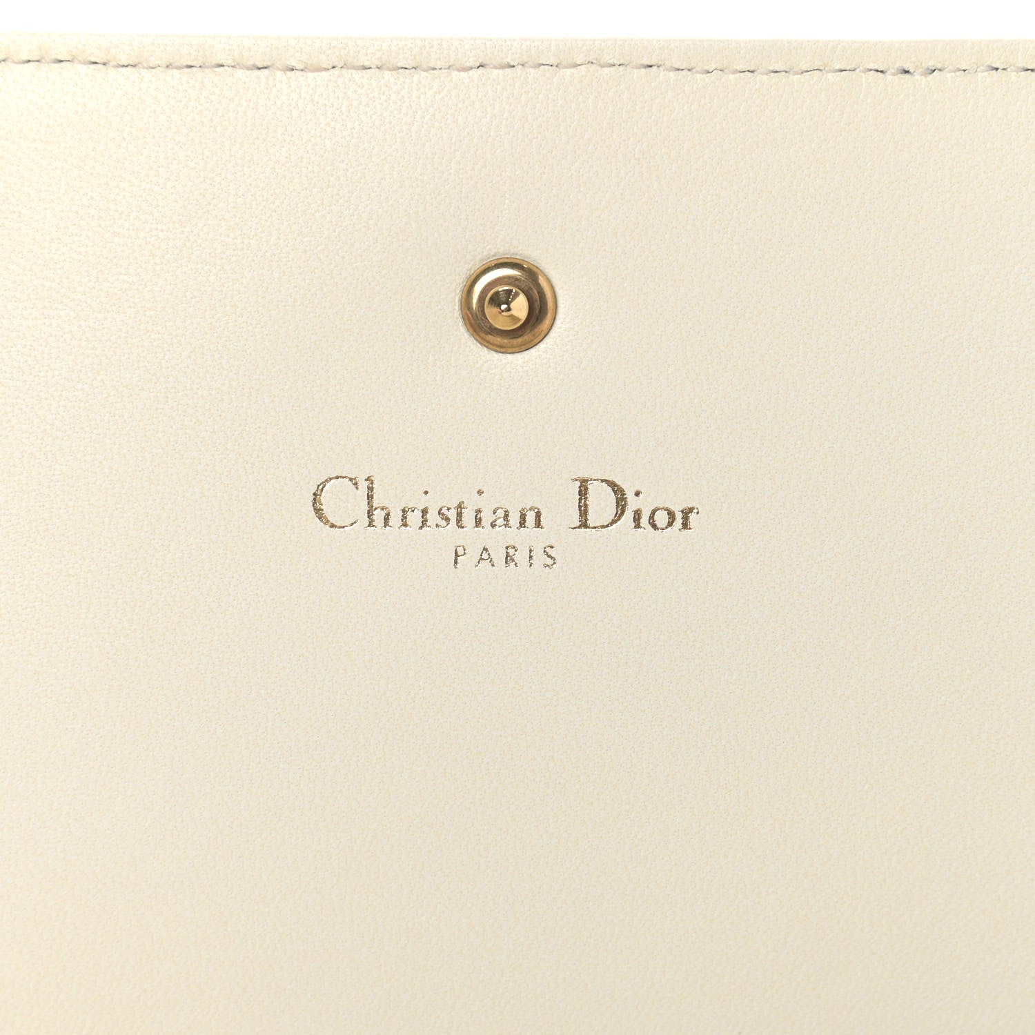 Christian Dior Calfskin Studded Diorama Croisiere Chain Wallet White 6 of 14