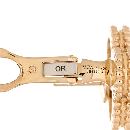 Van Cleef & Arpels 18K Yellow Gold Mother of Pearl Vintage Alhambra Earrings 4 of 5