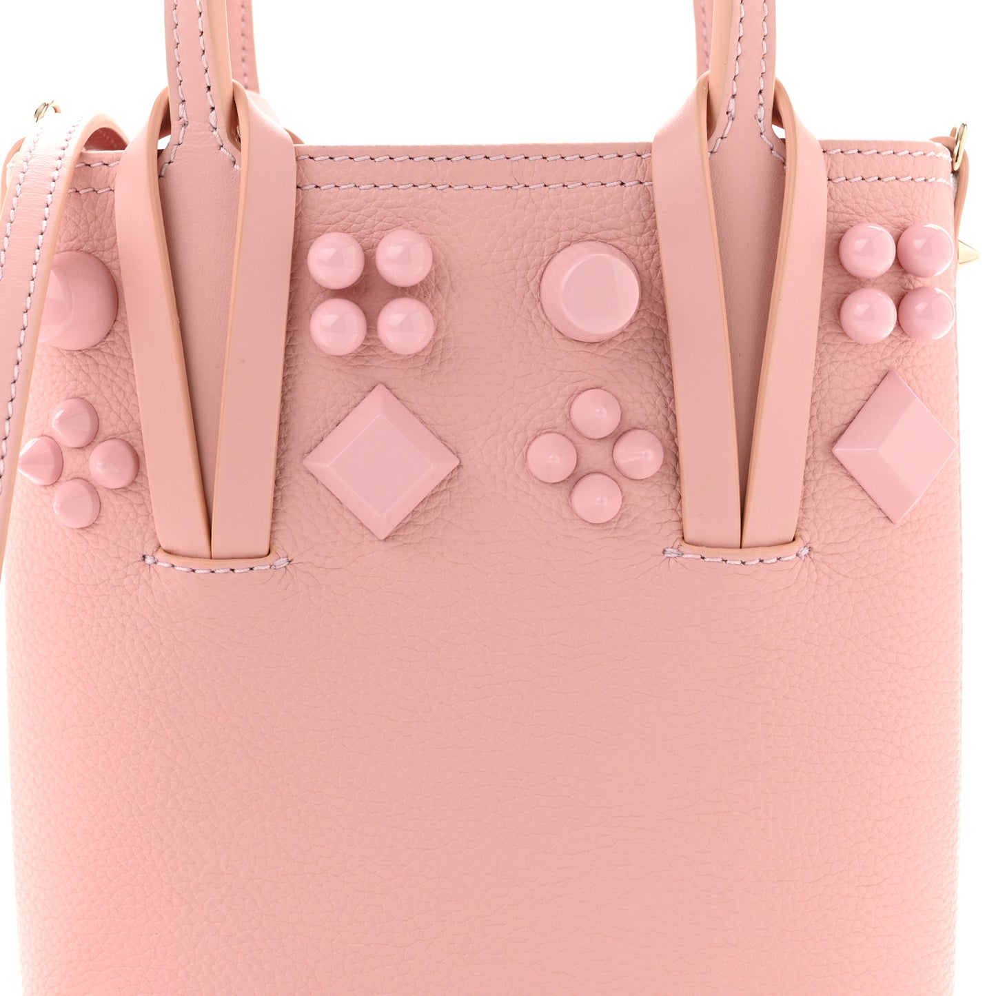 Calfskin Empire Spike Studded Mini North South Cabata Tote Rosy