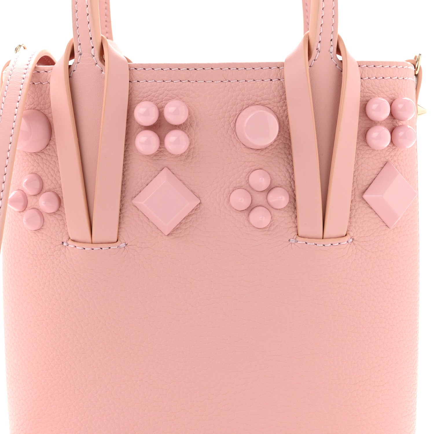 Christian Louboutin Calfskin Empire Spike Studded Mini North South Cabata Tote Rosy 8 of 10