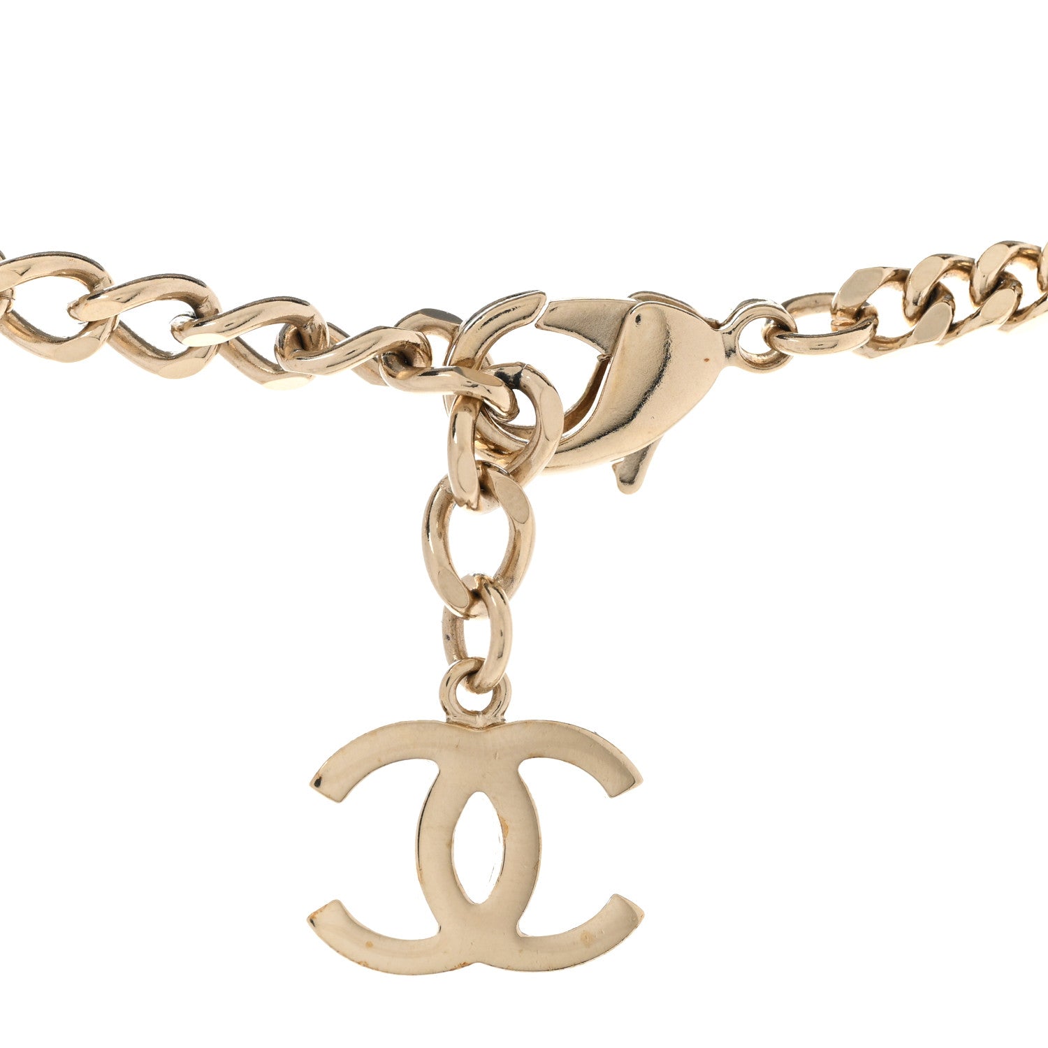 Chanel Crystal Chain CC Necklace Gold Silver 4 of 6