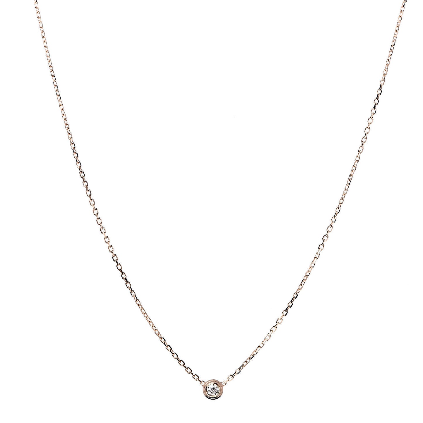 18K Pink Gold Diamond XS D'Amour Pendant Necklace