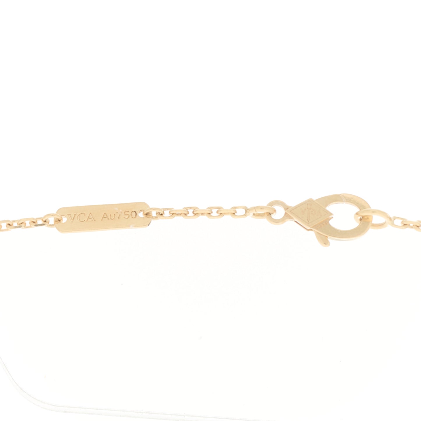18K Yellow Gold Guilloche Vintage Alhambra Pendant Necklace