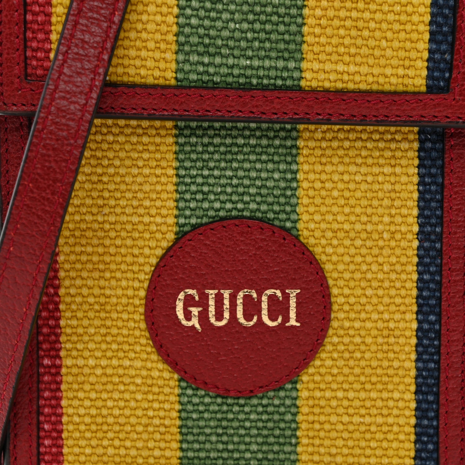 Gucci Canvas Marley Stripe Script Logo Mini Gucci 100 Crossbody Bag Red 7 of 9