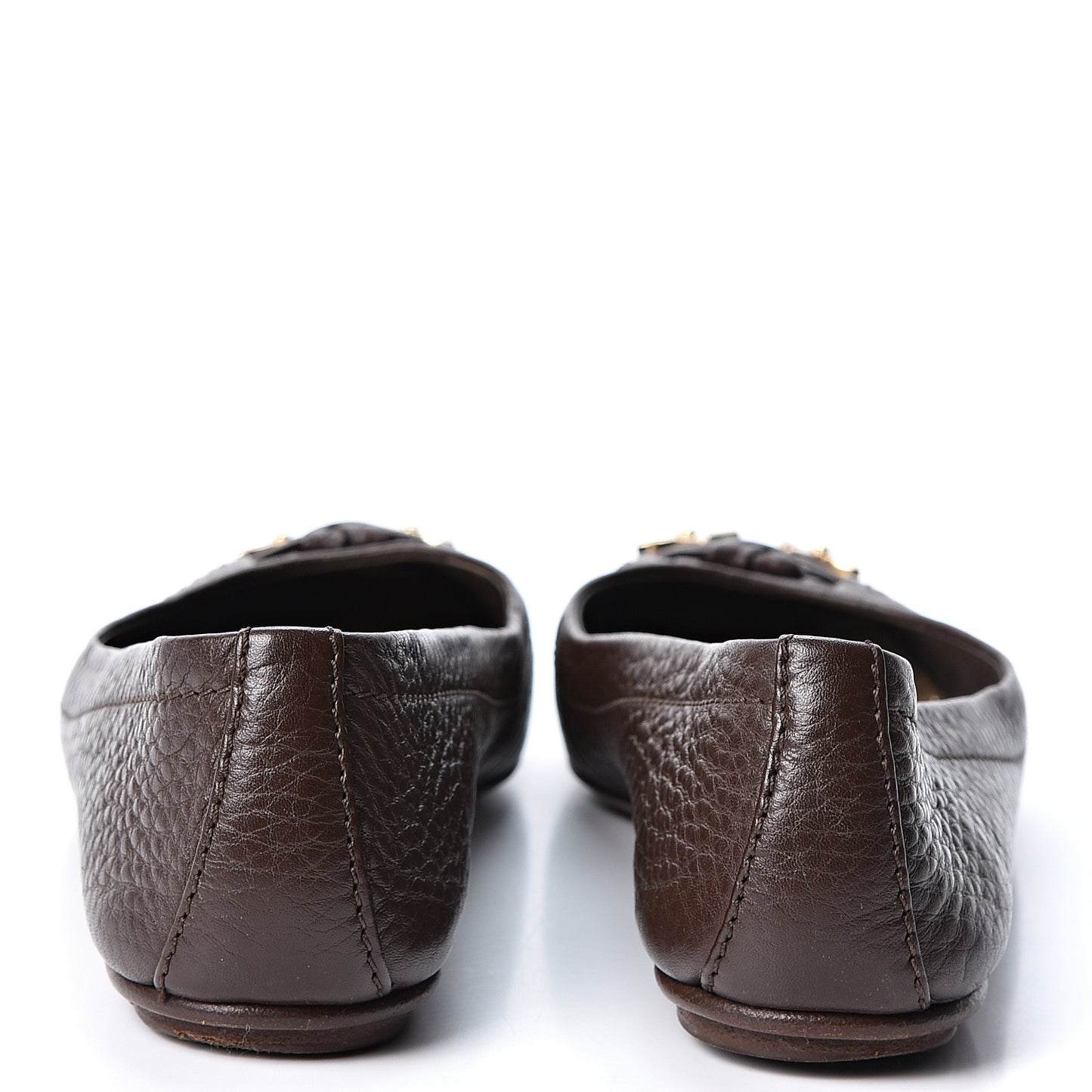 Calfskin Marguerite Ballerina Flats 36 Brown