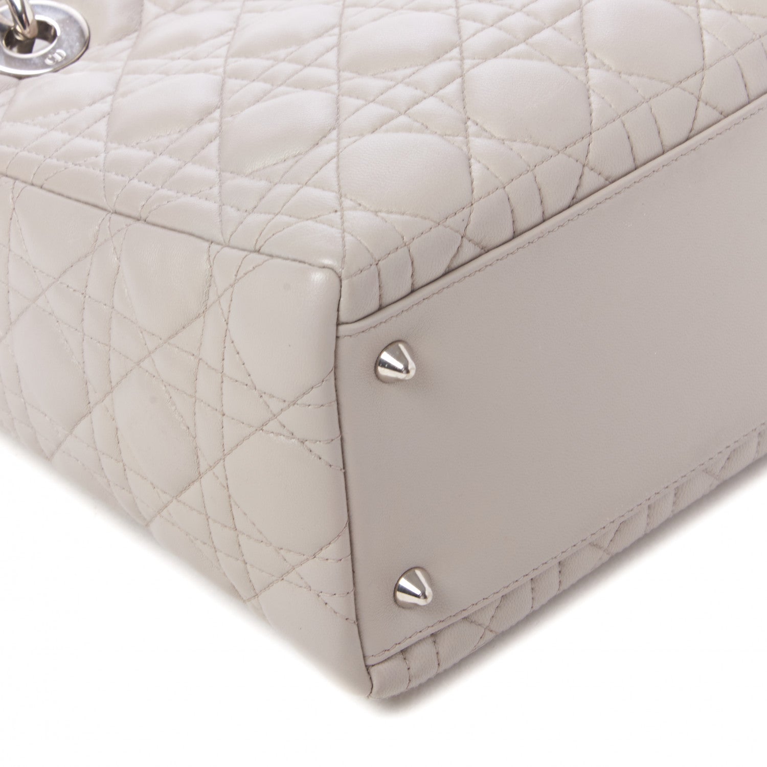 Christian Dior Lambskin Cannage Medium Lady Dior Grey 5 of 8