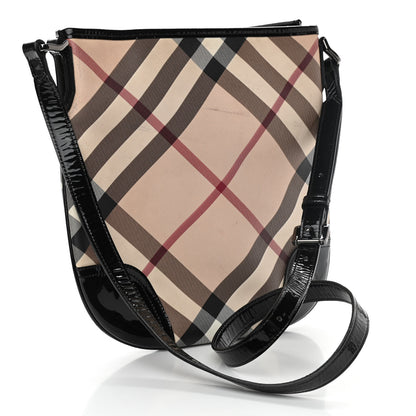 Burberry Patent Nova Check Dryden Crossbody Bag Black 3 of 11