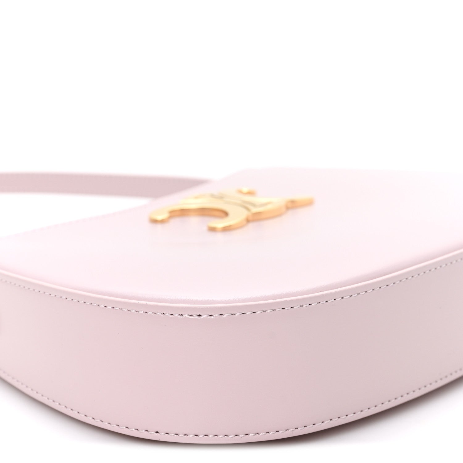 Celine Shiny Calfskin Medium Tilly Triomphe Shoulder Bag Bleached Pink 9 of 11