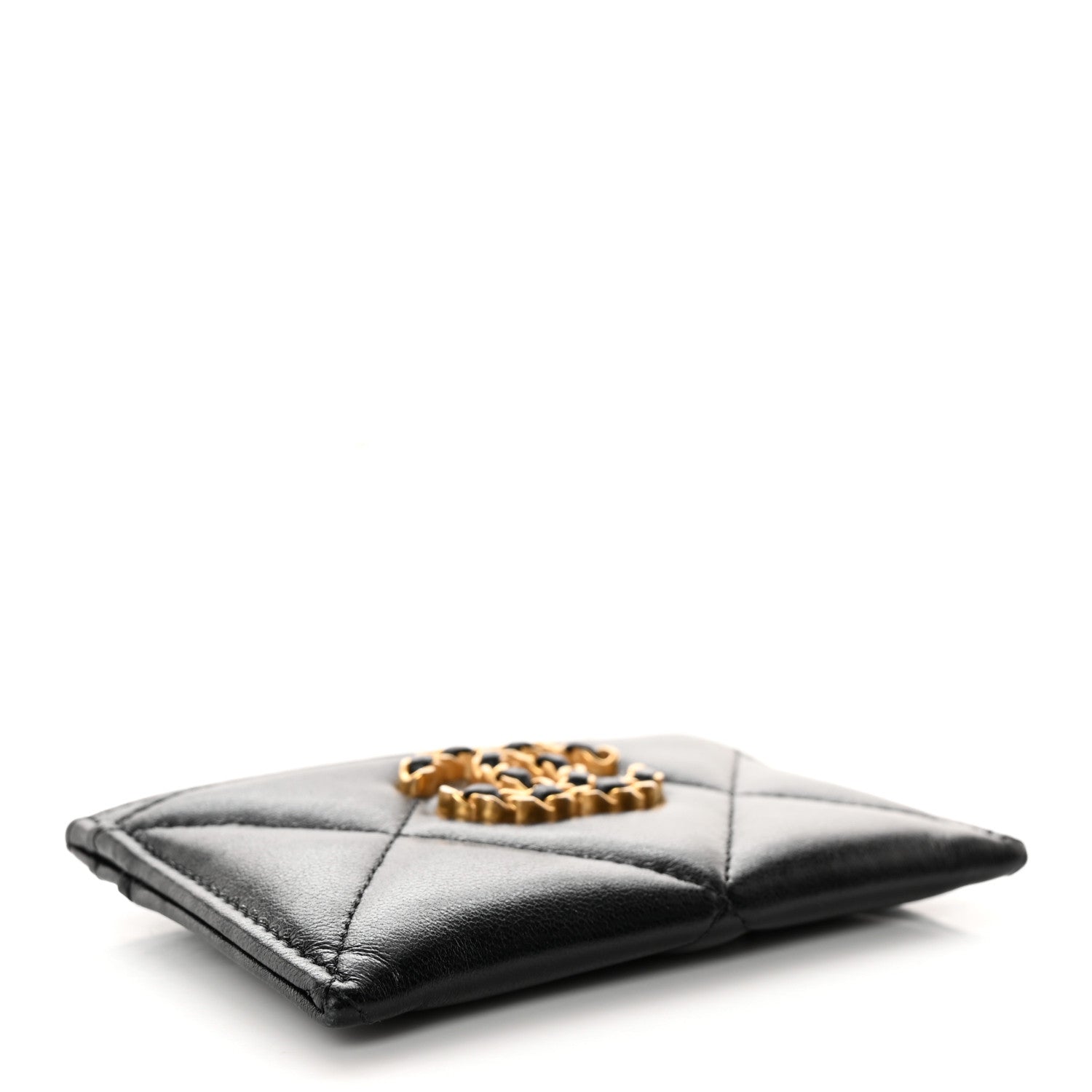 Chanel Lambskin Quilted Chanel 19 Card Holder Black 4 of 10