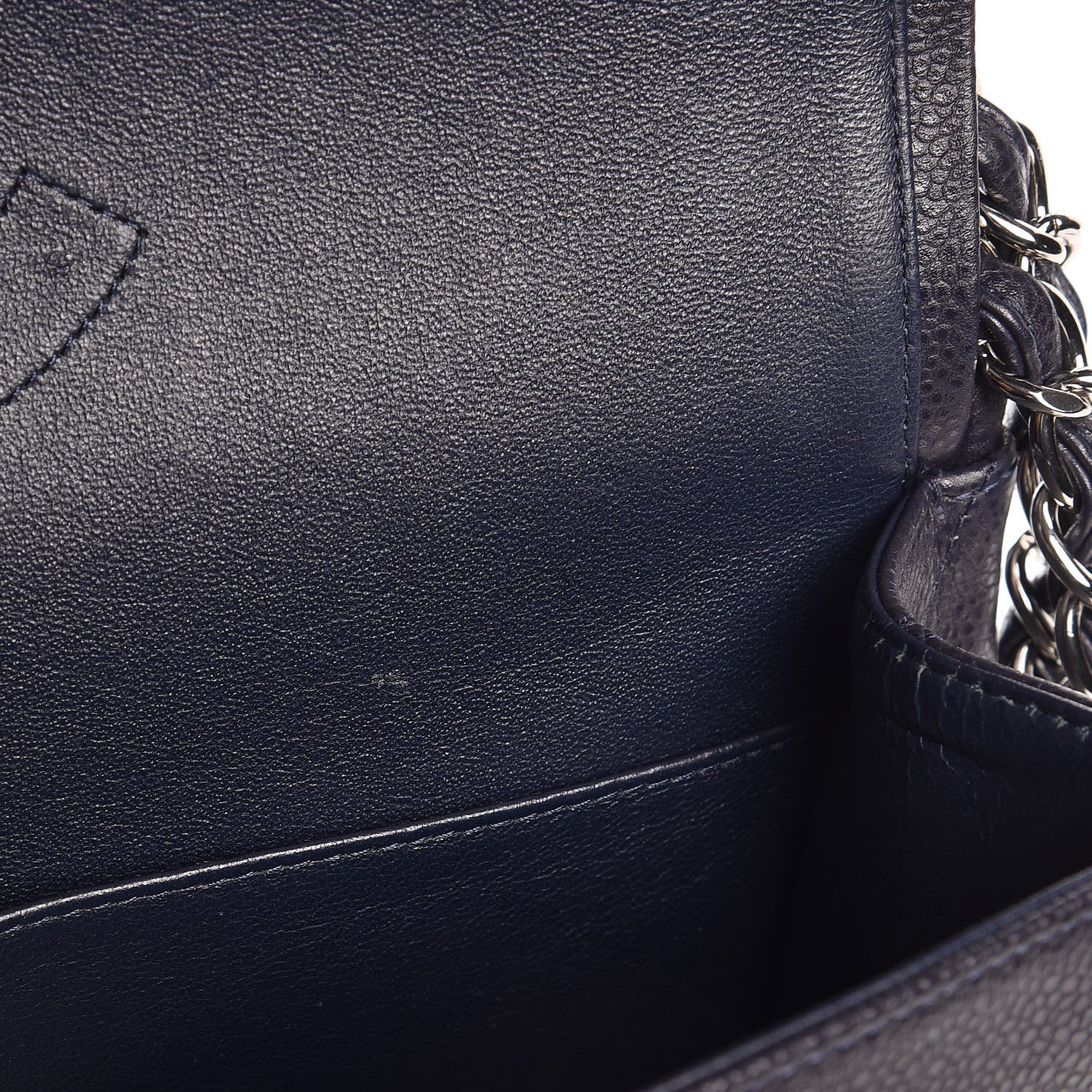 Chanel Caviar Quilted Jumbo Double Flap Navy Blue 8 of 8