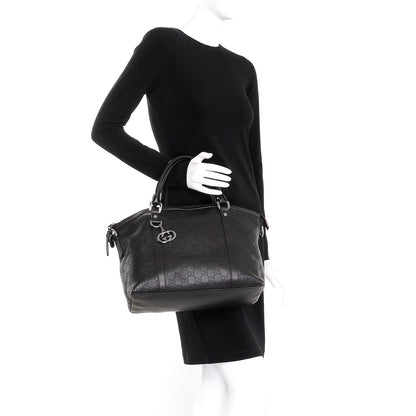 Gucci Guccissima Medium GG Charm Dome Satchel Dark Brown 4 of 14
