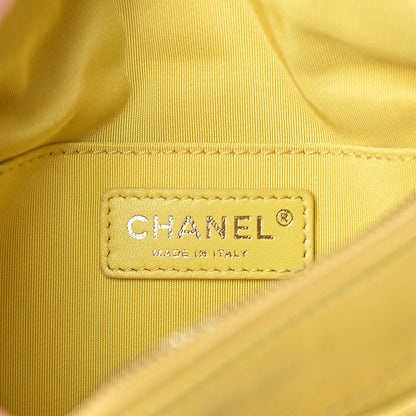 Chanel Crumpled Glazed Lambskin Quilted Waist Bag Fanny Pack Yellow 6 of 12