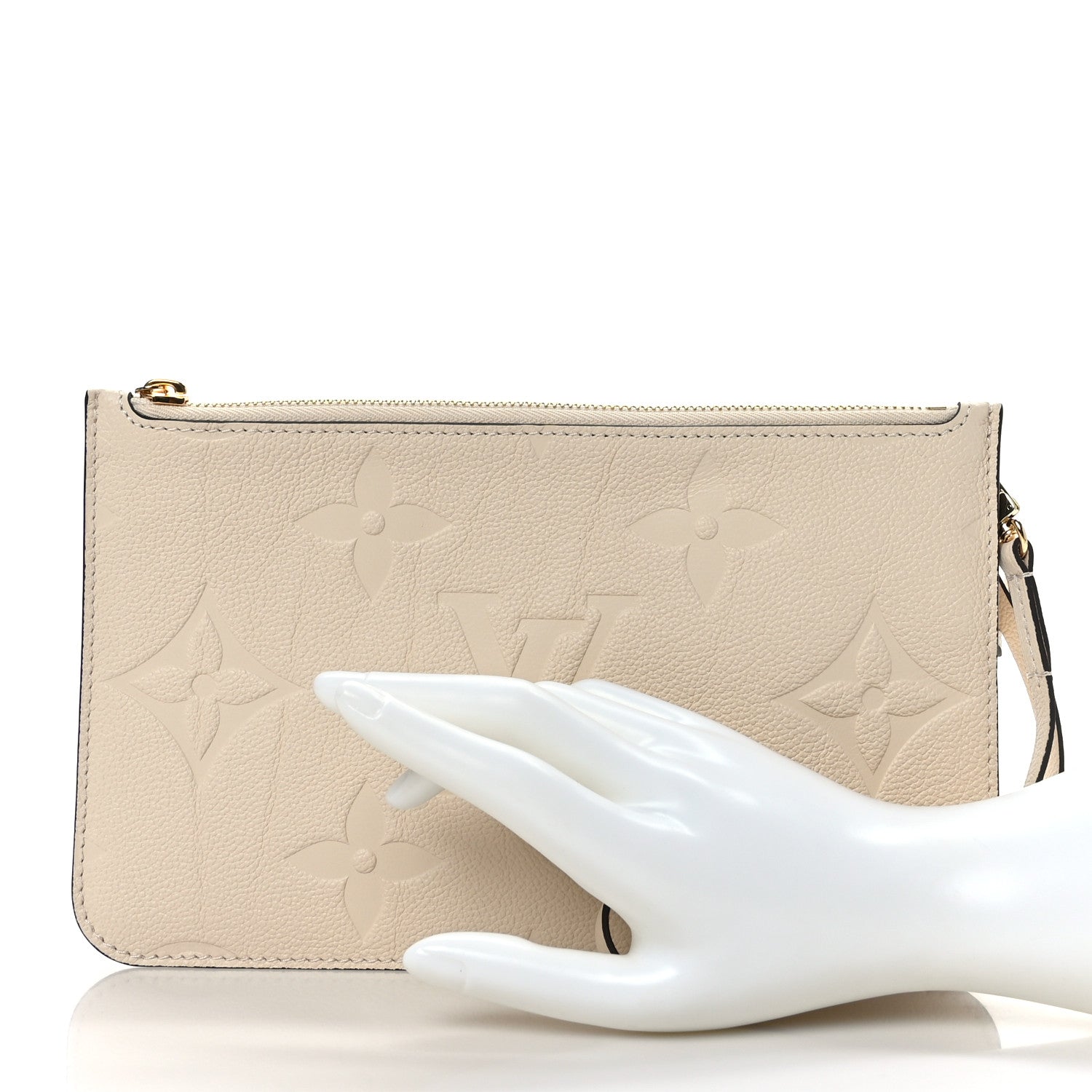 Louis Vuitton Empreinte Monogram Giant Neverfull MM Pochette Cream 2 of 6