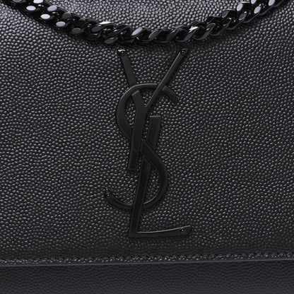 Saint Laurent Grain De Poudre Small Monogram Kate Satchel Black 7 of 9
