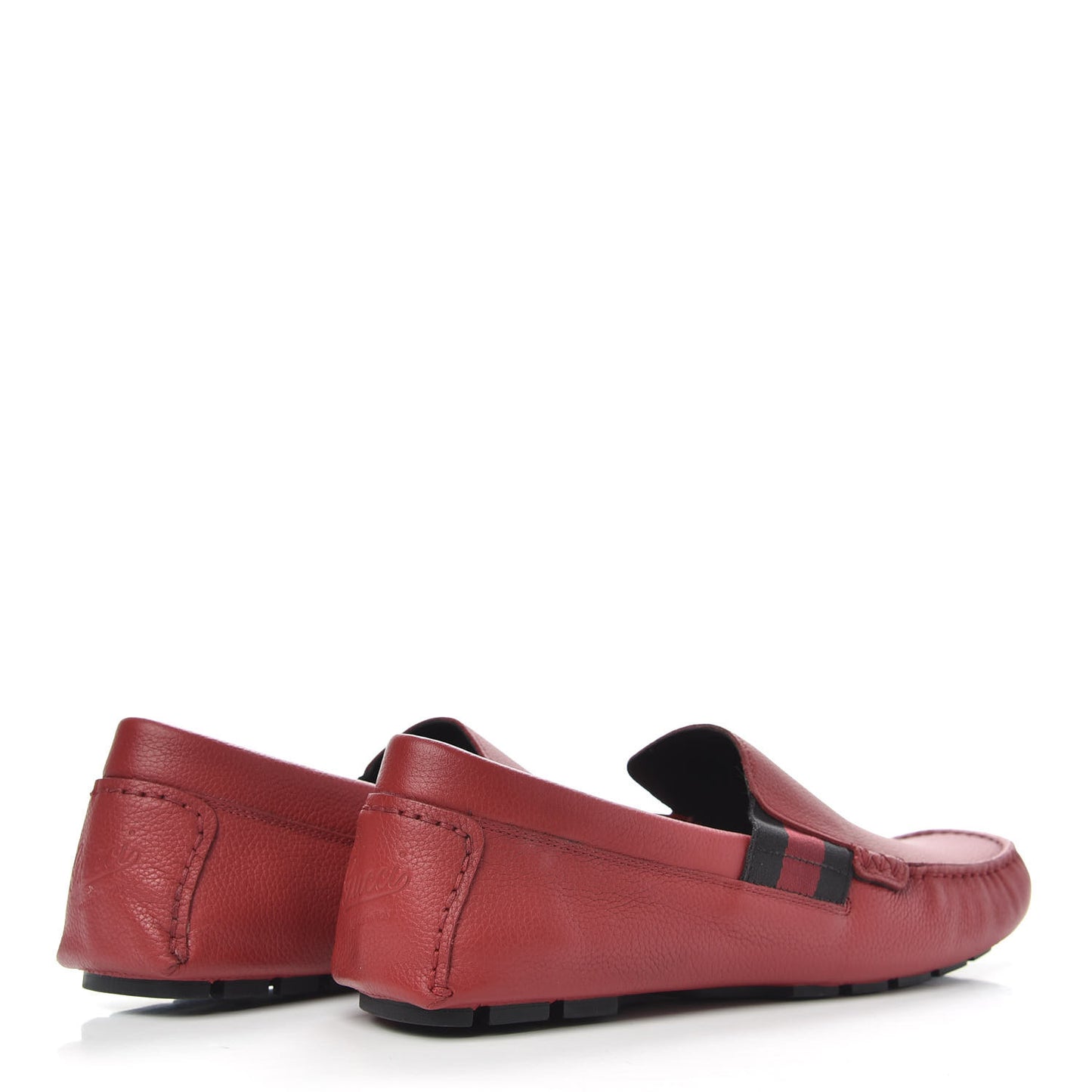 Calfskin Web Mens Driver Loafers 8.5 Red