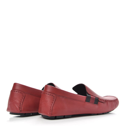 Gucci Calfskin Web Mens Driver Loafers 8.5 Red 4 of 8