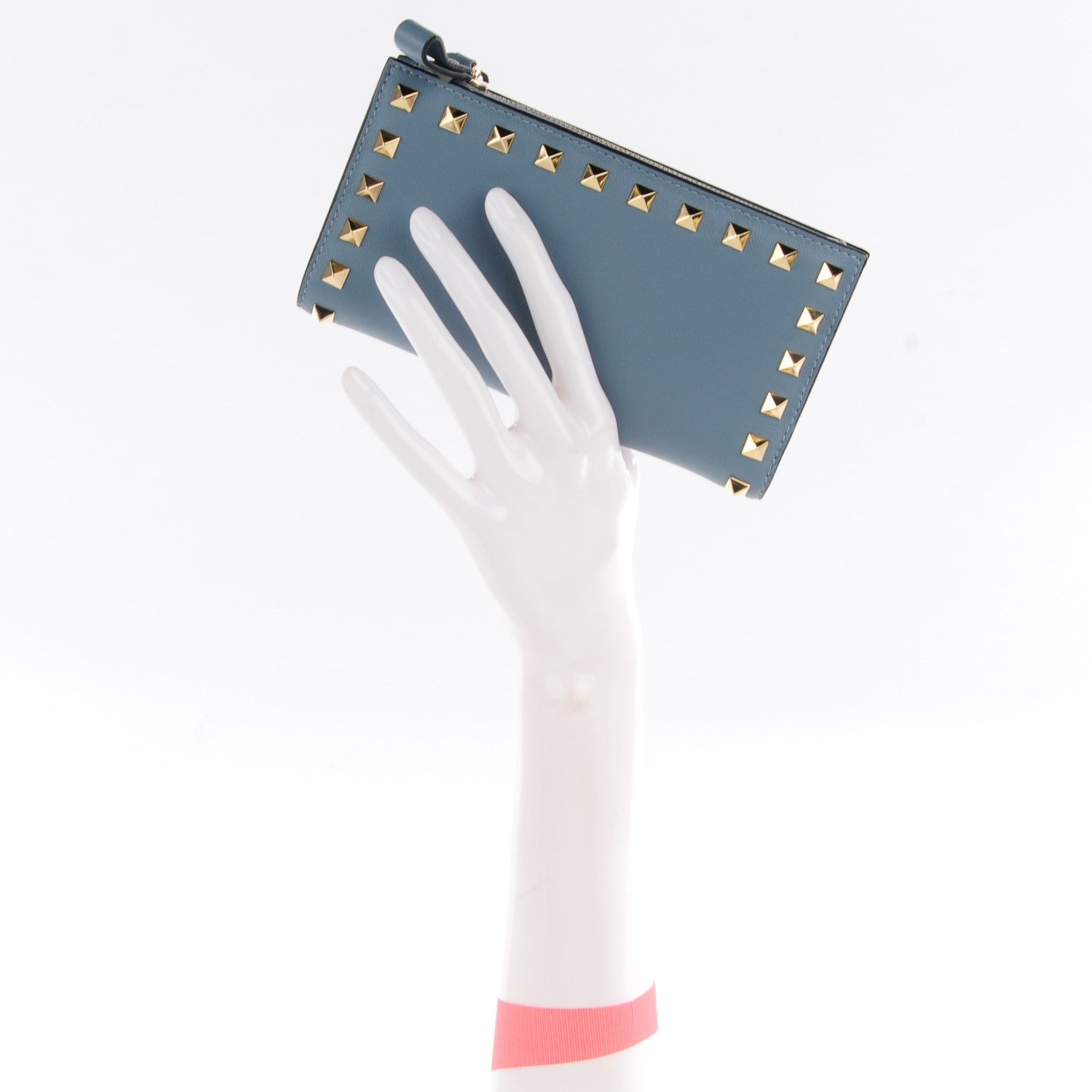 Valentino Garavani Calfskin Rockstud Continental Wallet London Stone 2 of 17