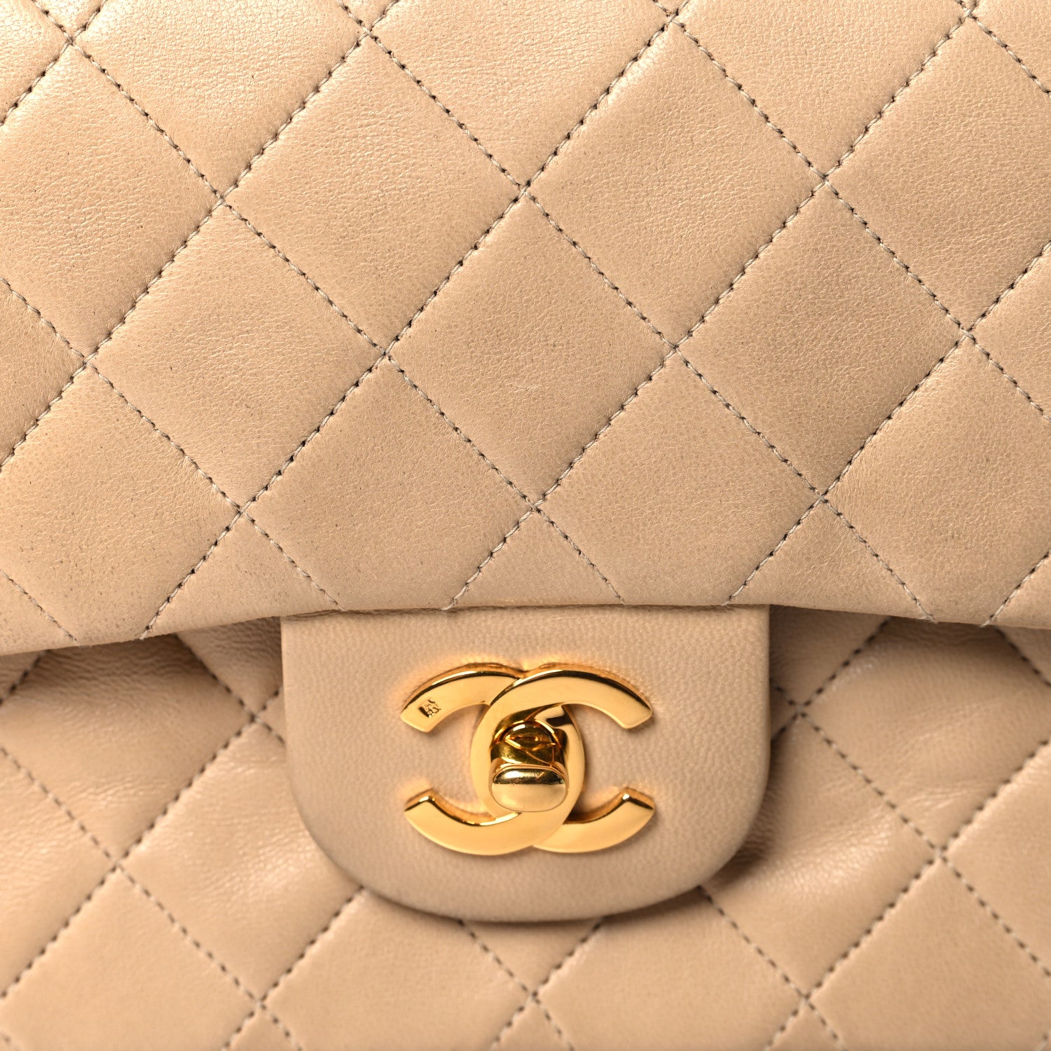 Chanel Lambskin Quilted Small Double Flap Beige 9 of 11