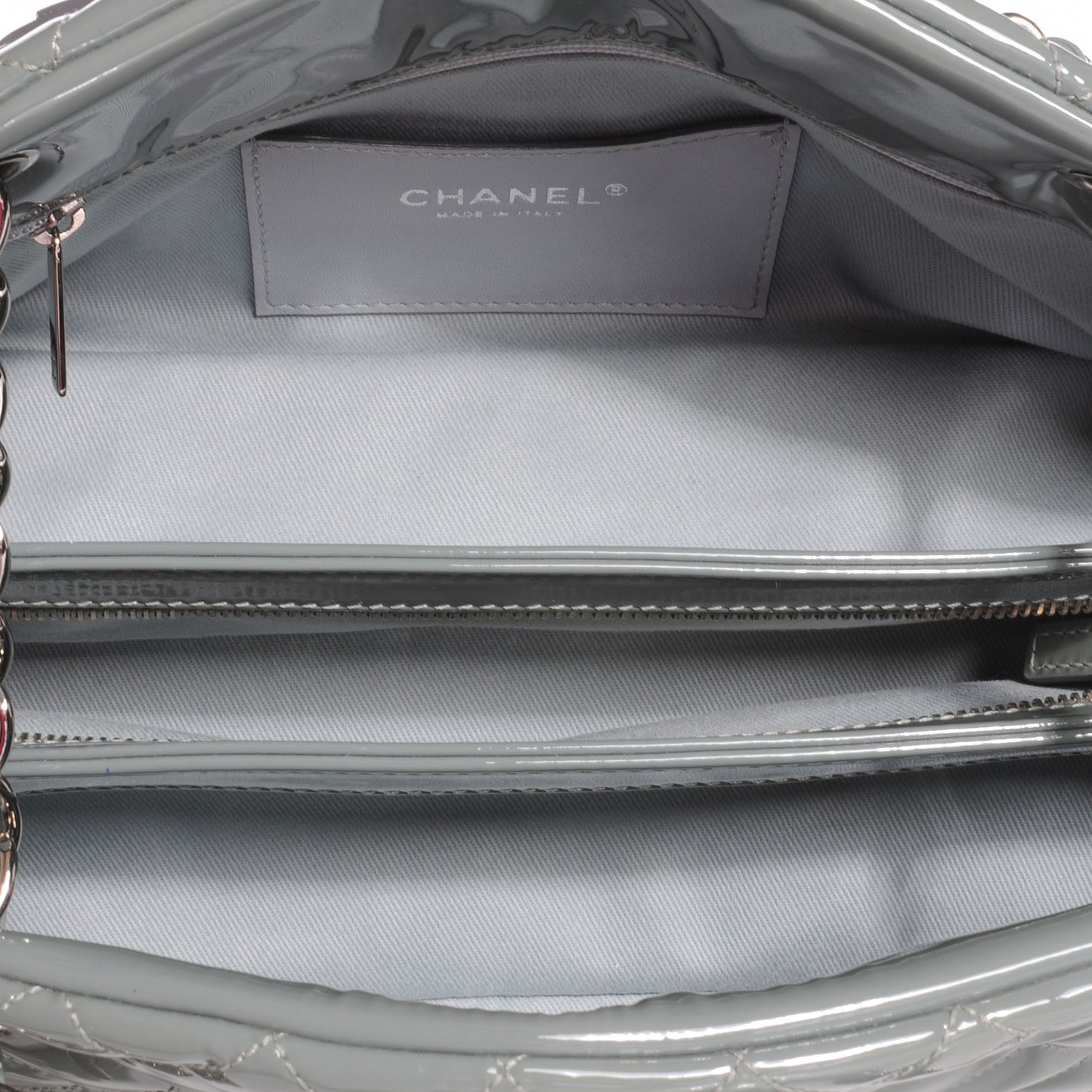 Patent Quilted Medium Just Mademoiselle Grey