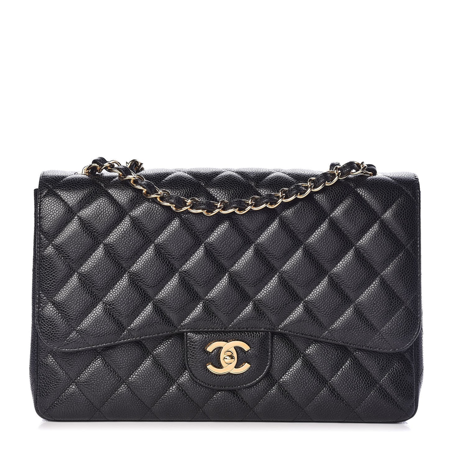 Caviar Quilted Jumbo Single Flap Black