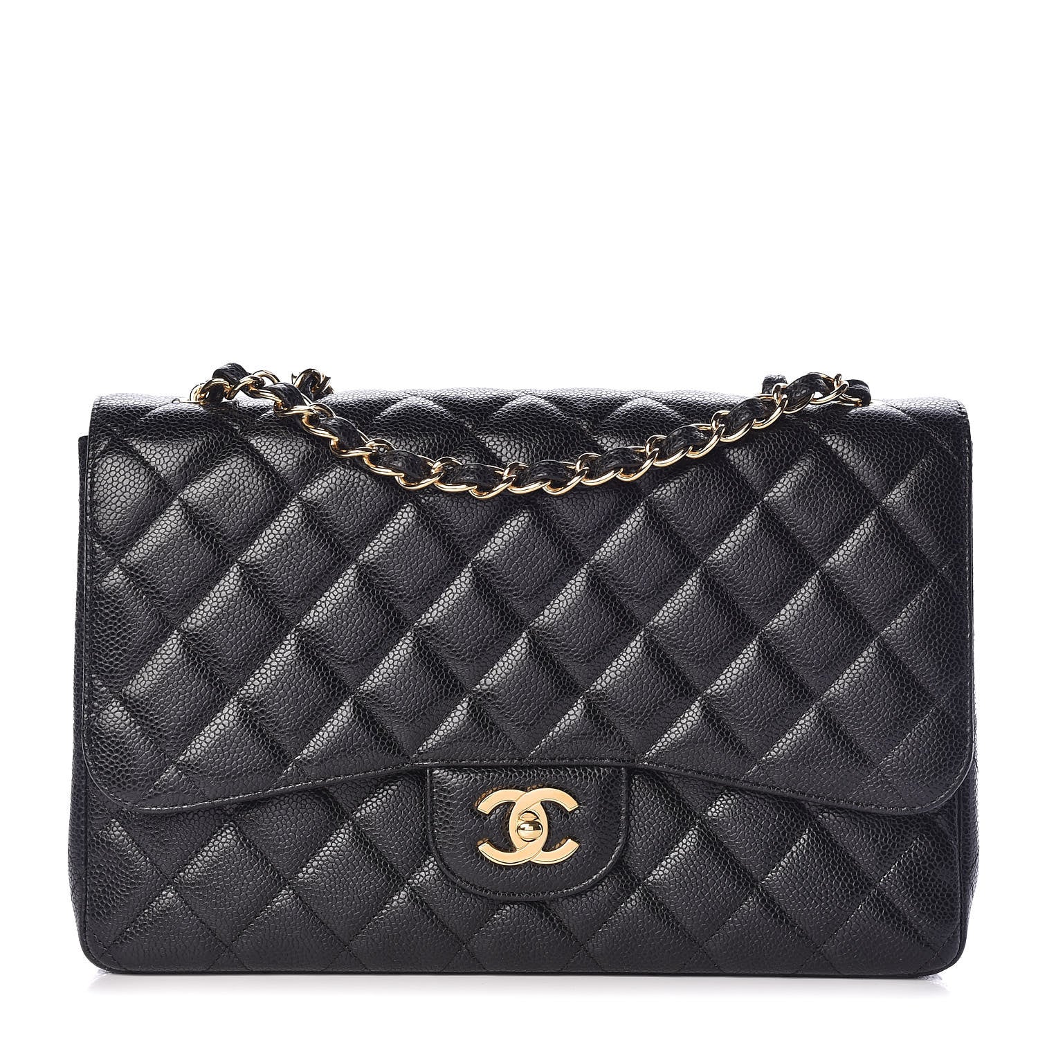 Chanel Caviar Quilted Jumbo Single Flap Black 1 of 11