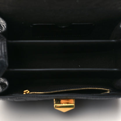 Alexander McQueen Calfskin Crocodile Embossed Box Shoulder Bag 21 Black 4 of 5