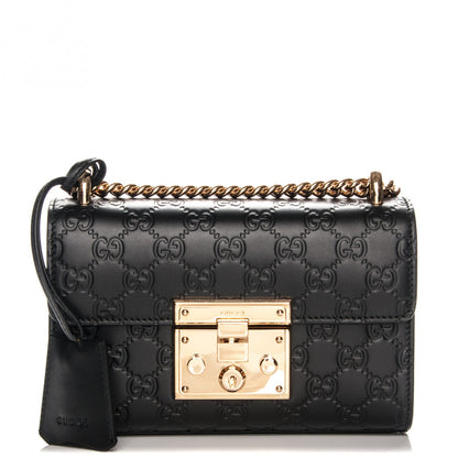 Gucci Guccissima Small Padlock Shoulder Bag Black 1 of 7