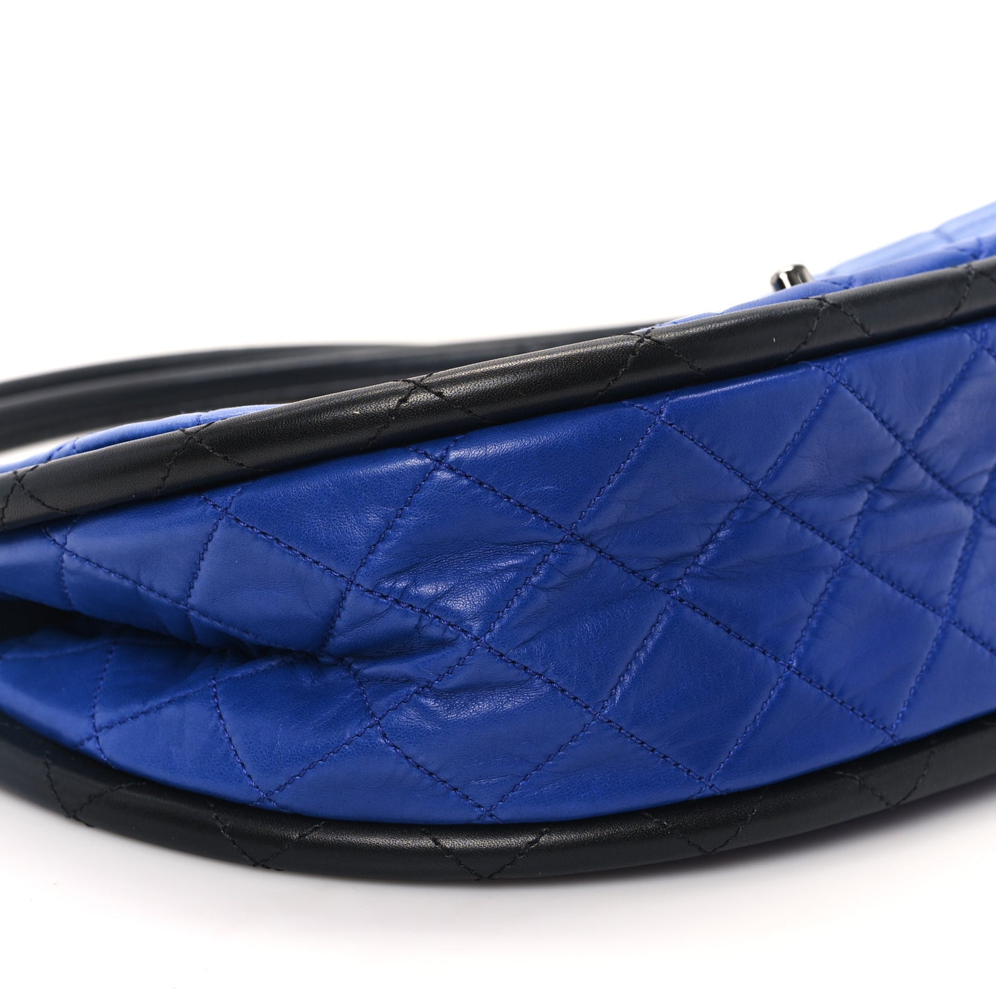Lambskin Quilted Medium Hula Hoop Flap Blue