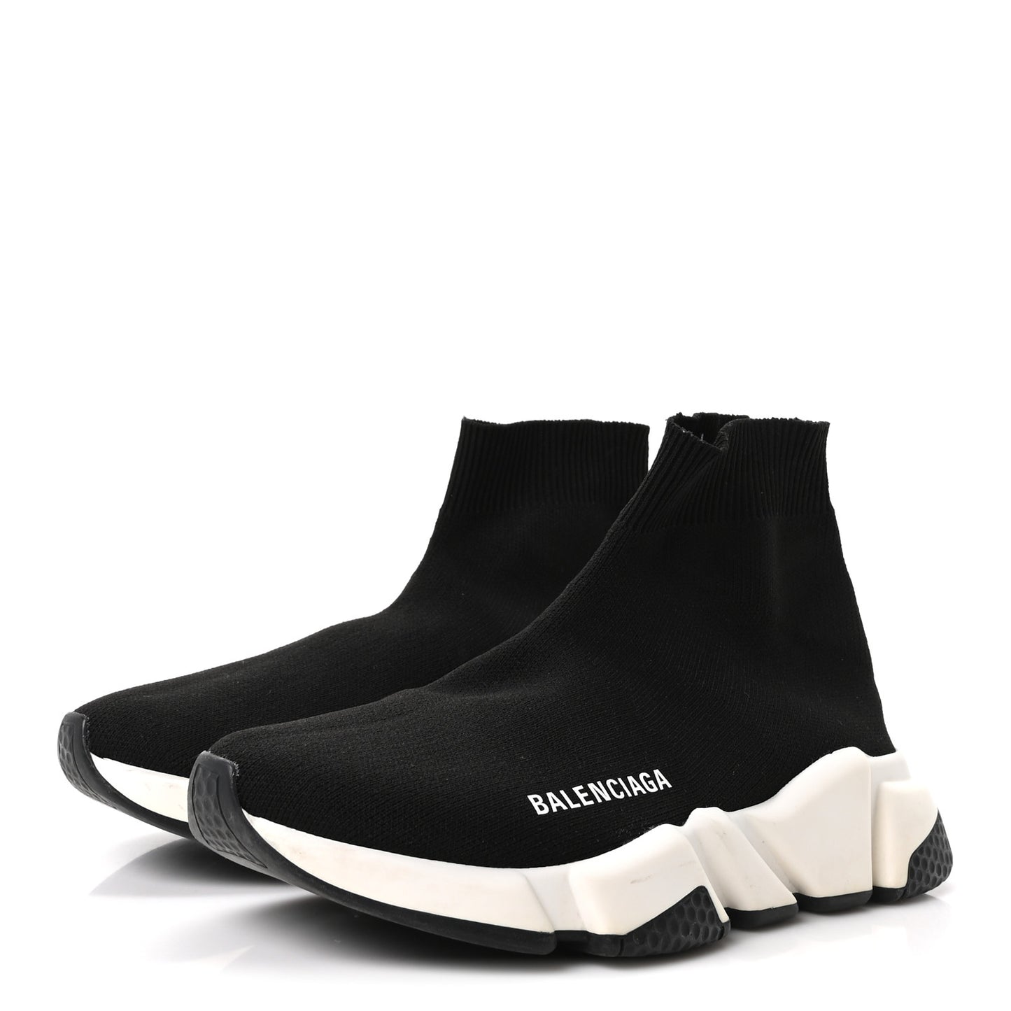 Neoprene Knit Womens Speed Sneakers 36 Black White