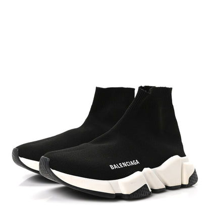 Balenciaga Neoprene Knit Womens Speed Sneakers 36 Black White 4 of 9