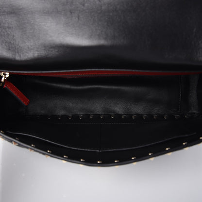 Valentino Garavani Lambskin Large Rockstud Spike Shoulder Bag Black 6 of 8