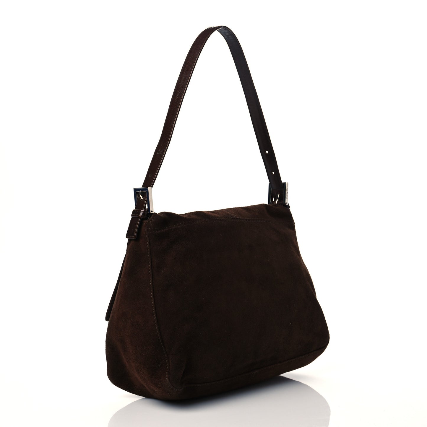 Suede Baguette Hobo Brown