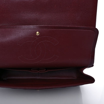 Chanel Caviar Quilted Maxi Double Flap Burgundy 5 of 13