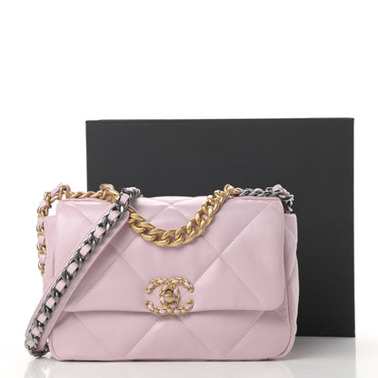 Chanel Lambskin Quilted Medium Chanel 19 Flap Light Pink 11 of 12
