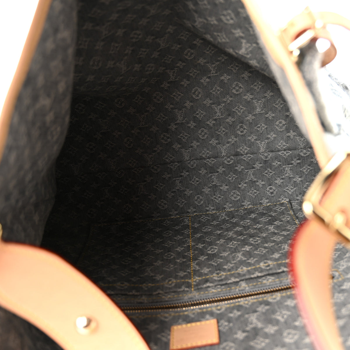 Monogram Denim CarryAll MM  Washed Gray