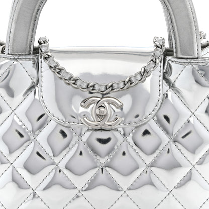 Chanel Mirror Calfskin Metallic Calfskin Quilted Nano Kelly Shopper Silvery 8 of 10