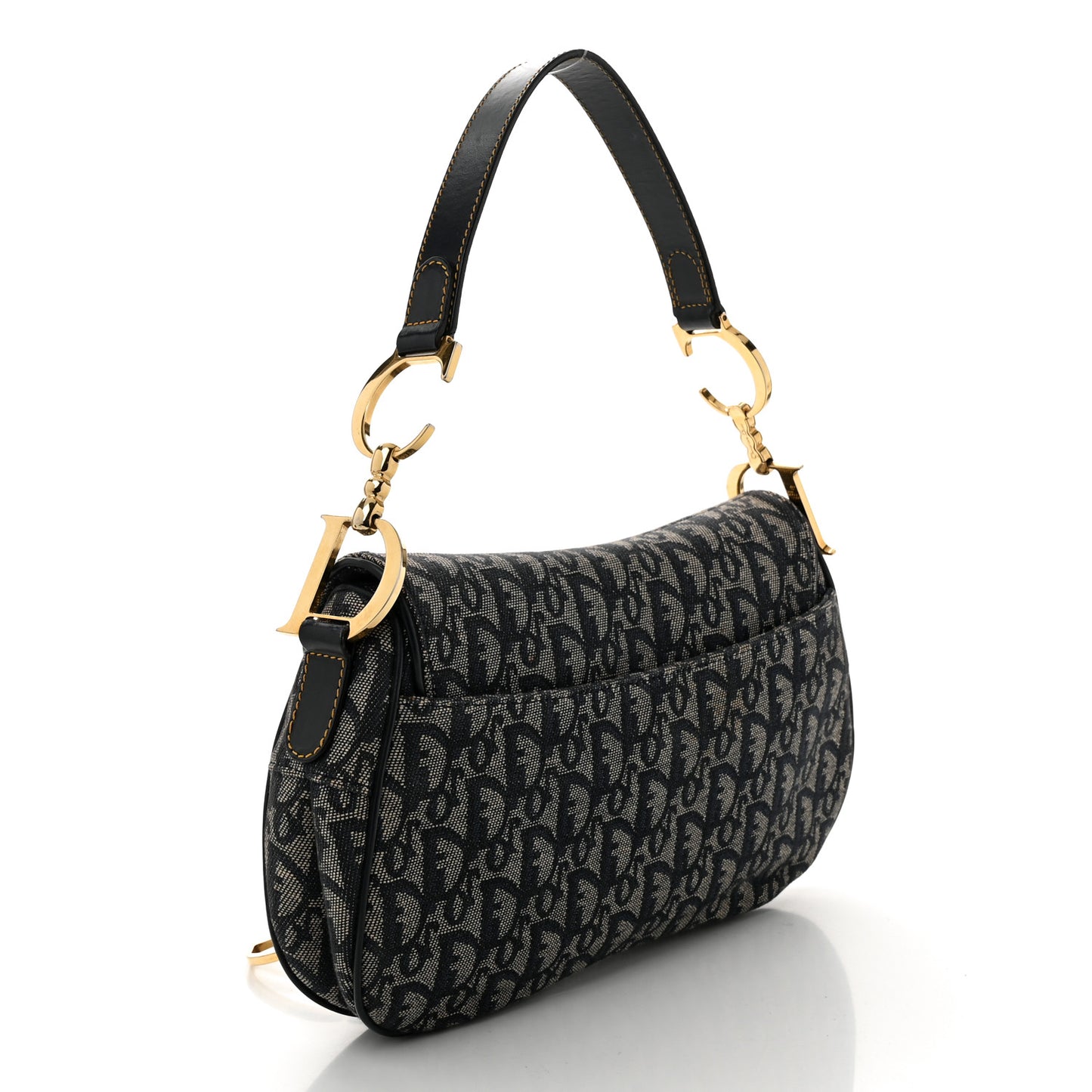 Monogram Double Saddle Bag Navy Blue