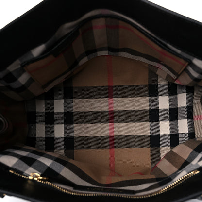 Burberry Soft Grain Calfskin Medium Buckle Tote Black 4 of 10