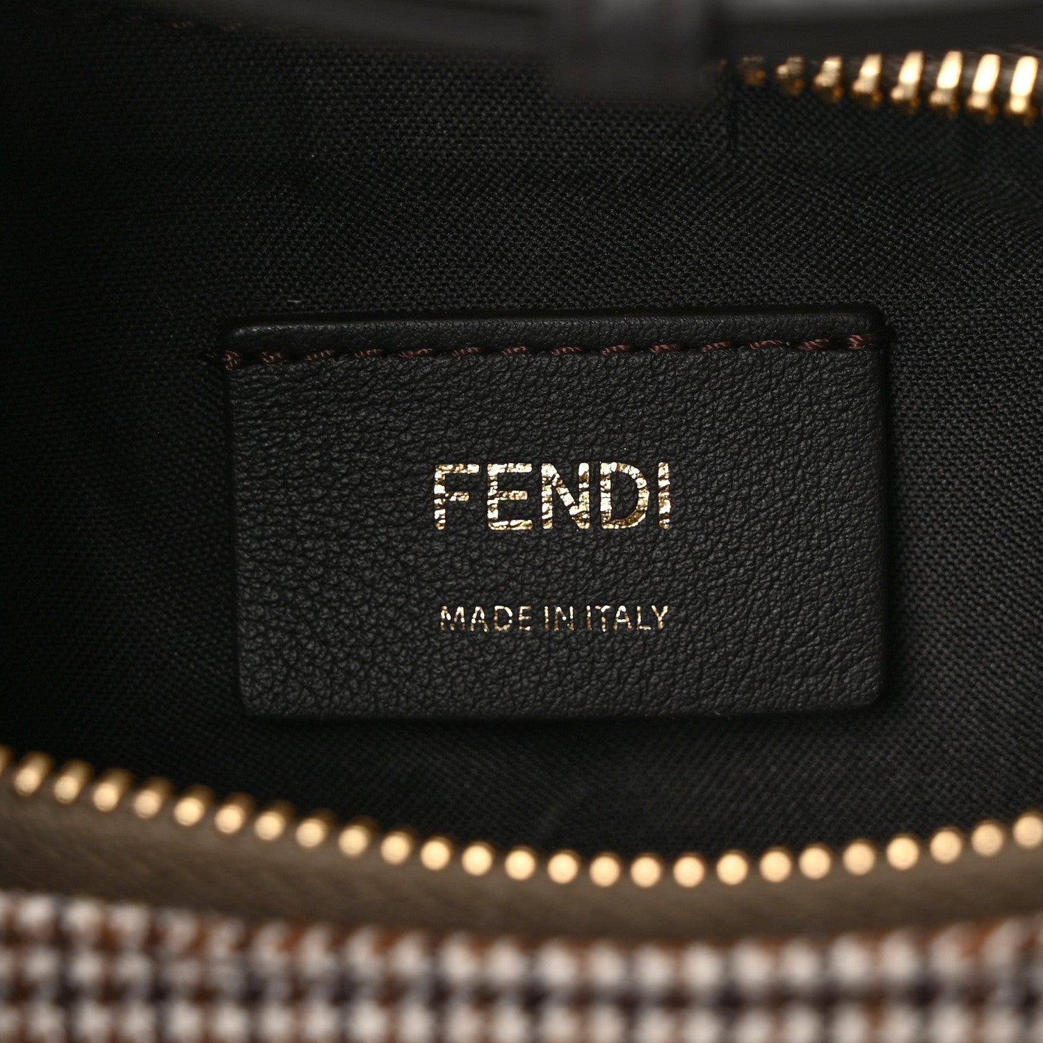 Fendi Wool Vitello Grace Small Houndstooth Small Fendigraphy Hobo Bag Beige Ebano 6 of 9