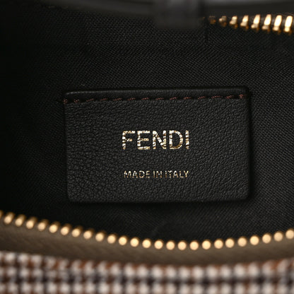 Fendi Wool Vitello Grace Small Houndstooth Small Fendigraphy Hobo Bag Beige Ebano 6 of 9